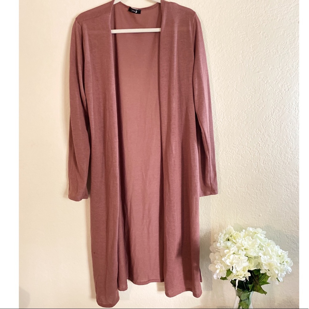 Mauve Long Cardigan